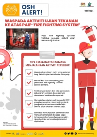 Waspada Aktiviti Ujian Tekanan ke atas Paip &#039;Fire Fighting System&#039;