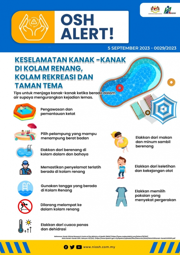 Keselamatan Kanak-Kanak di Kolam Renang, Kolam Rekreasi dan Taman Tema