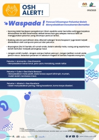 Waspada ! Pencuci Dicampur Peluntur Boleh Menyebabkan Kesukaran Bernafas
